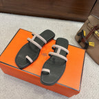 Hermes Georgia Sandals Taupe in Suede 685979