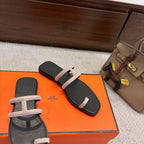 Hermes Georgia Sandals Taupe in Suede 685979