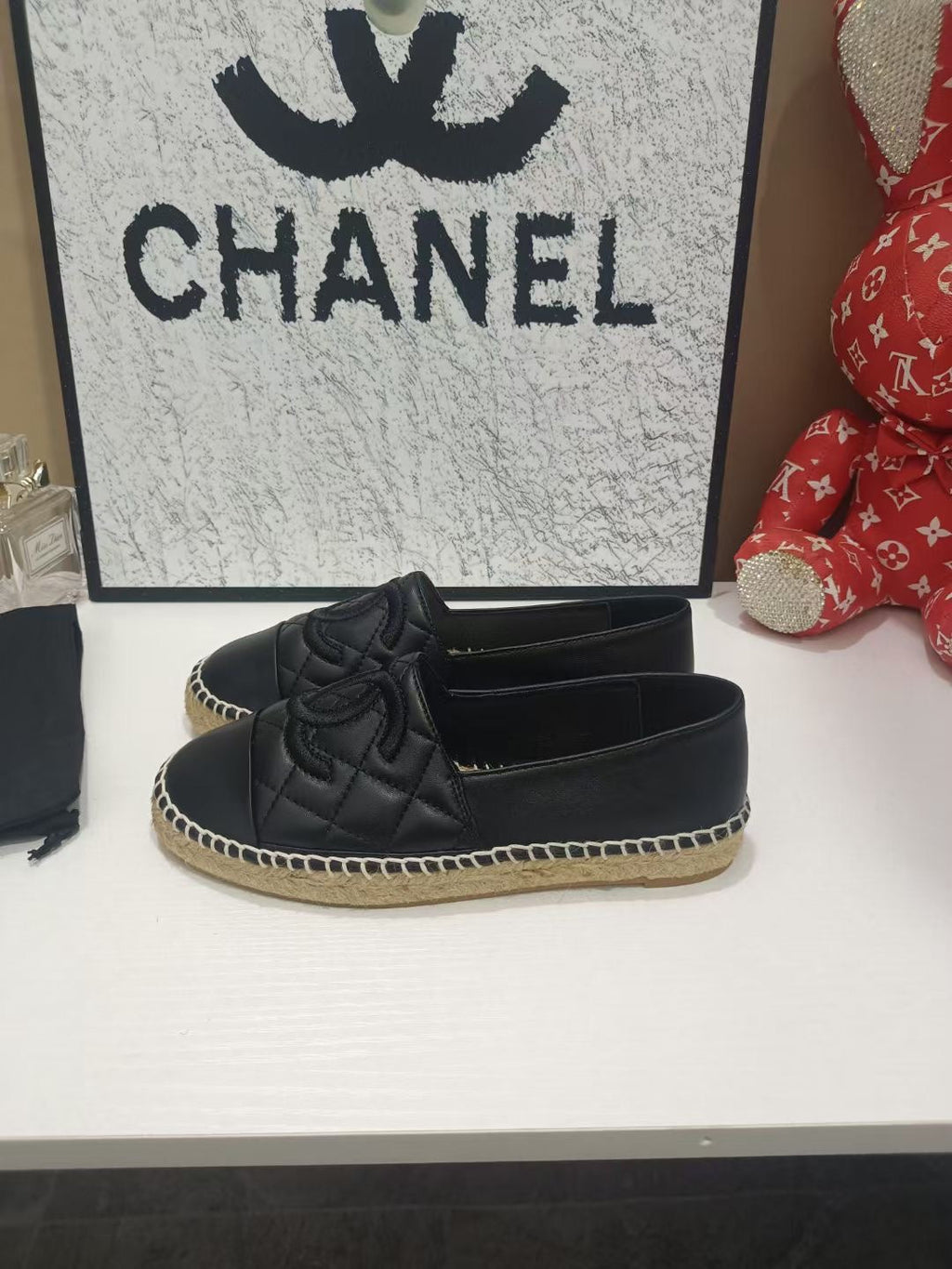 Chanel Espadrilles Black in Cowhide 684836
