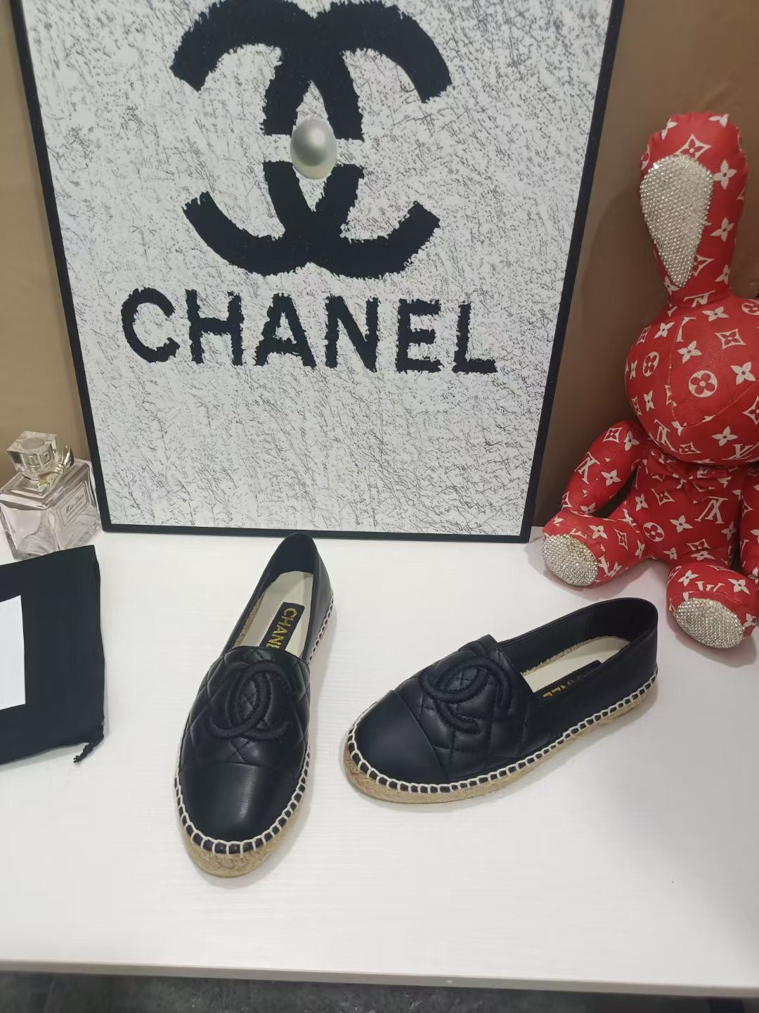 Chanel Espadrilles Black in Cowhide 684836