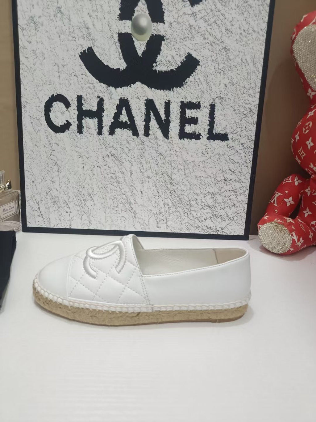 Chanel Espadrilles White in Cowhide 684835
