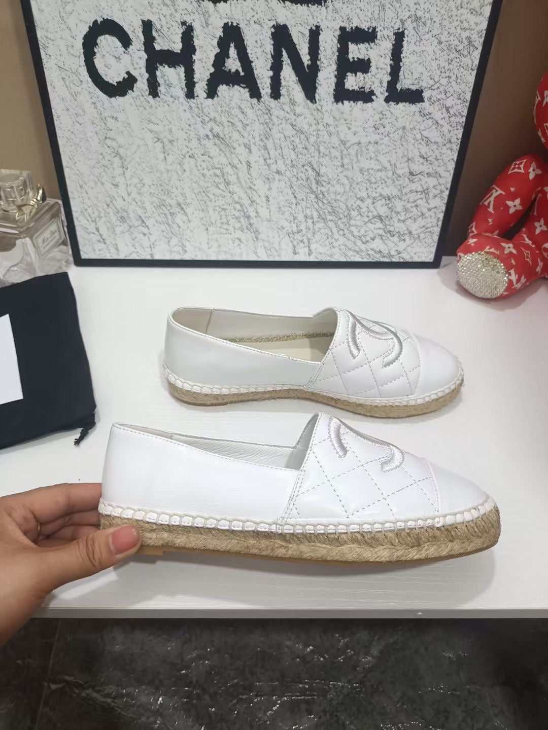 Chanel Espadrilles White in Cowhide 684835