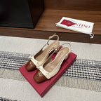 Valentino Garavani Slingback 60 Brown Cream in Sheepskin 685895