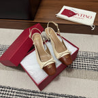 Valentino Garavani Slingback 60 Brown Cream in Sheepskin 685895