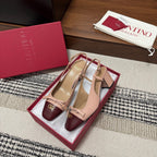 Valentino Garavani Slingback 60 Burgundy Pink in Sheepskin 685894