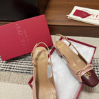Valentino Garavani Slingback 60 Burgundy Pink in Sheepskin 685894