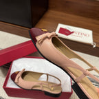 Valentino Garavani Slingback Burbundy Pink in Sheepskin 685891