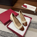 Valentino Garavani Pumps 60 Brown Cream in Sheepskin 685890