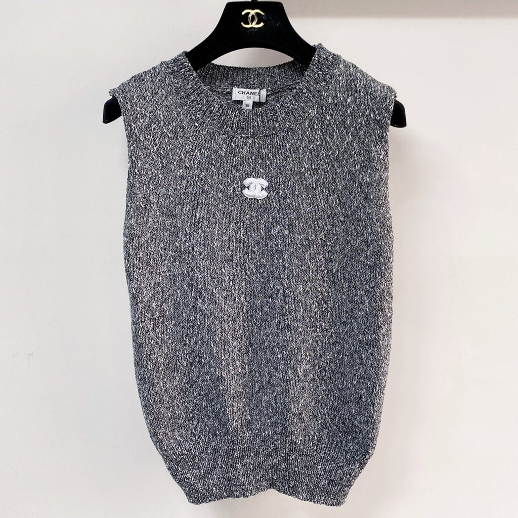 Chanel Vest Gray in Cotton Nitrile 208002