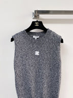 Chanel Vest Gray in Cotton Nitrile 208002