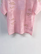 Chanel Short-Sleeve T-Shirt Pink in Cotton 204038