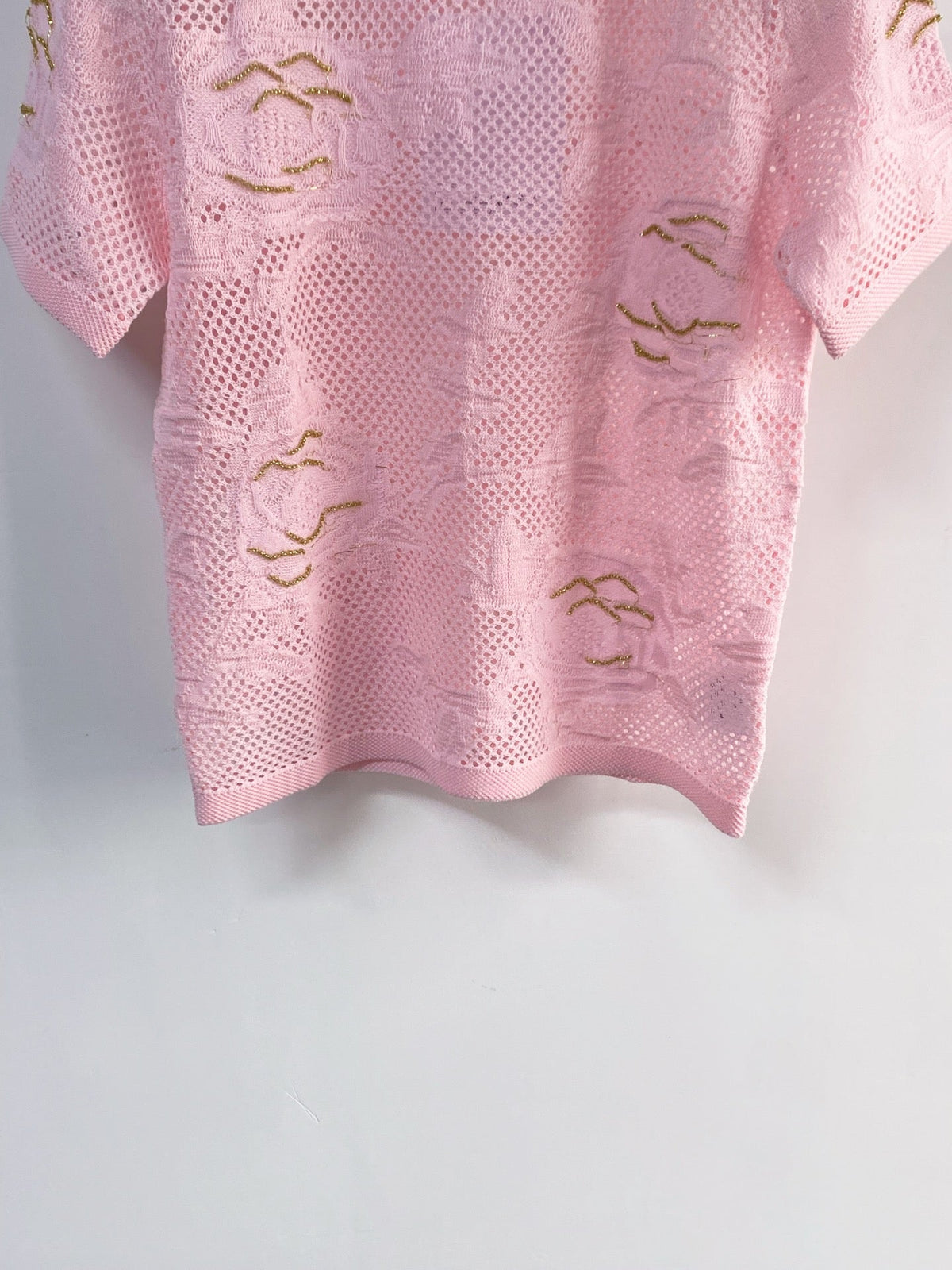 Chanel Short-Sleeve T-Shirt Pink in Cotton 204038