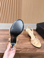 CC 26SS  Strappy High-Heeled 85 Sandals Light Beige in Cowhide 692563