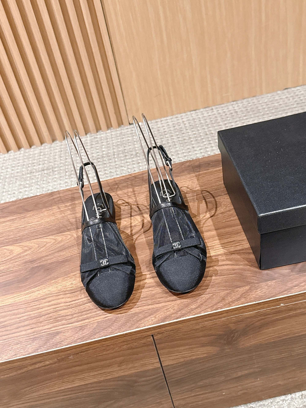 CC 26SS Slingback with Bow Black in Mesh 692553