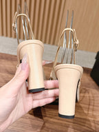 CC 26SS Slingback 80 with Bow Light Beige Black in Mesh 692547