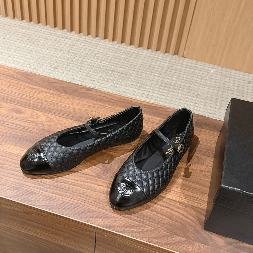 CC 26SS Quilted Mary Jane Black in Calfskin 692543