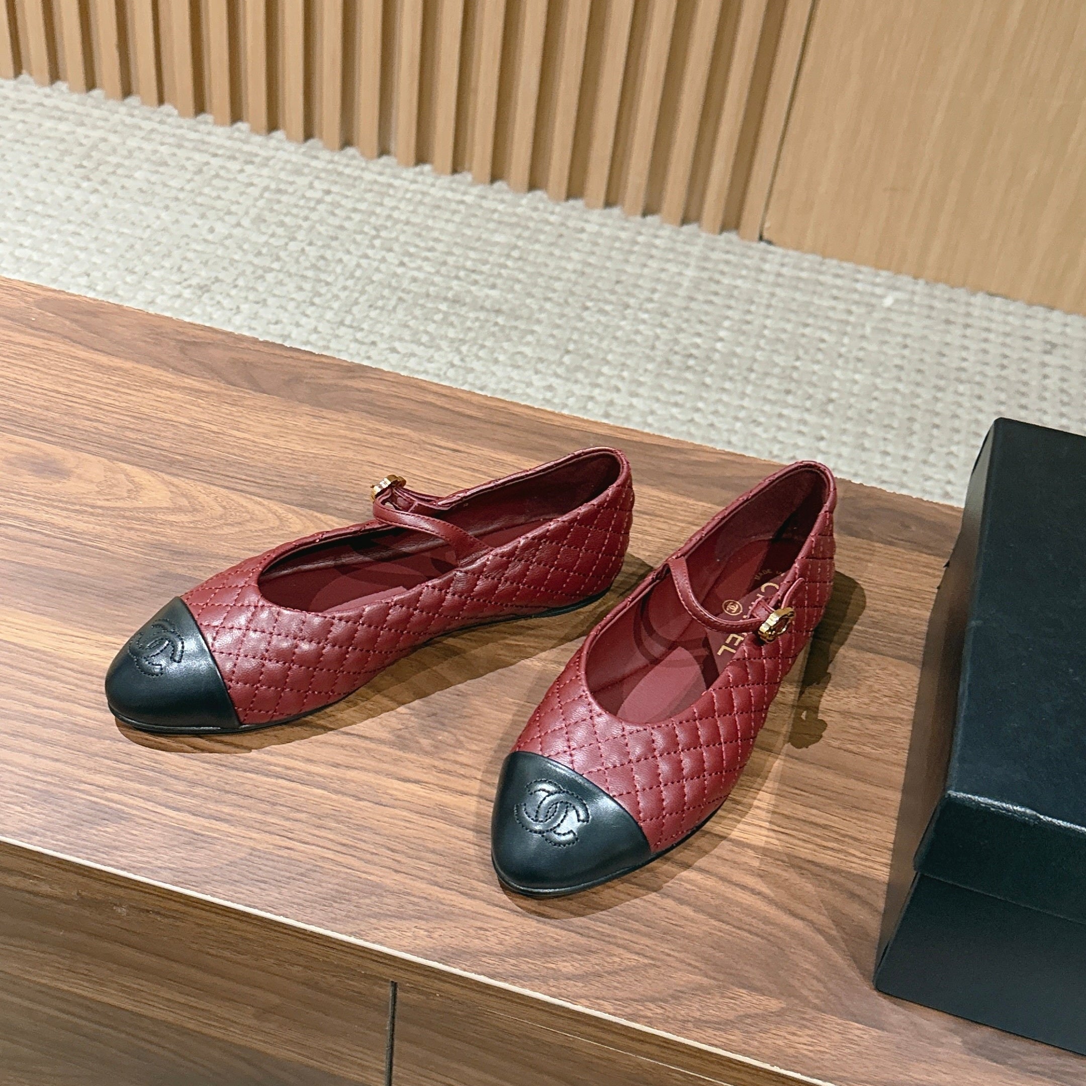 CC 26SS Quilted Mary Jane Burgundy in Calfskin 692538