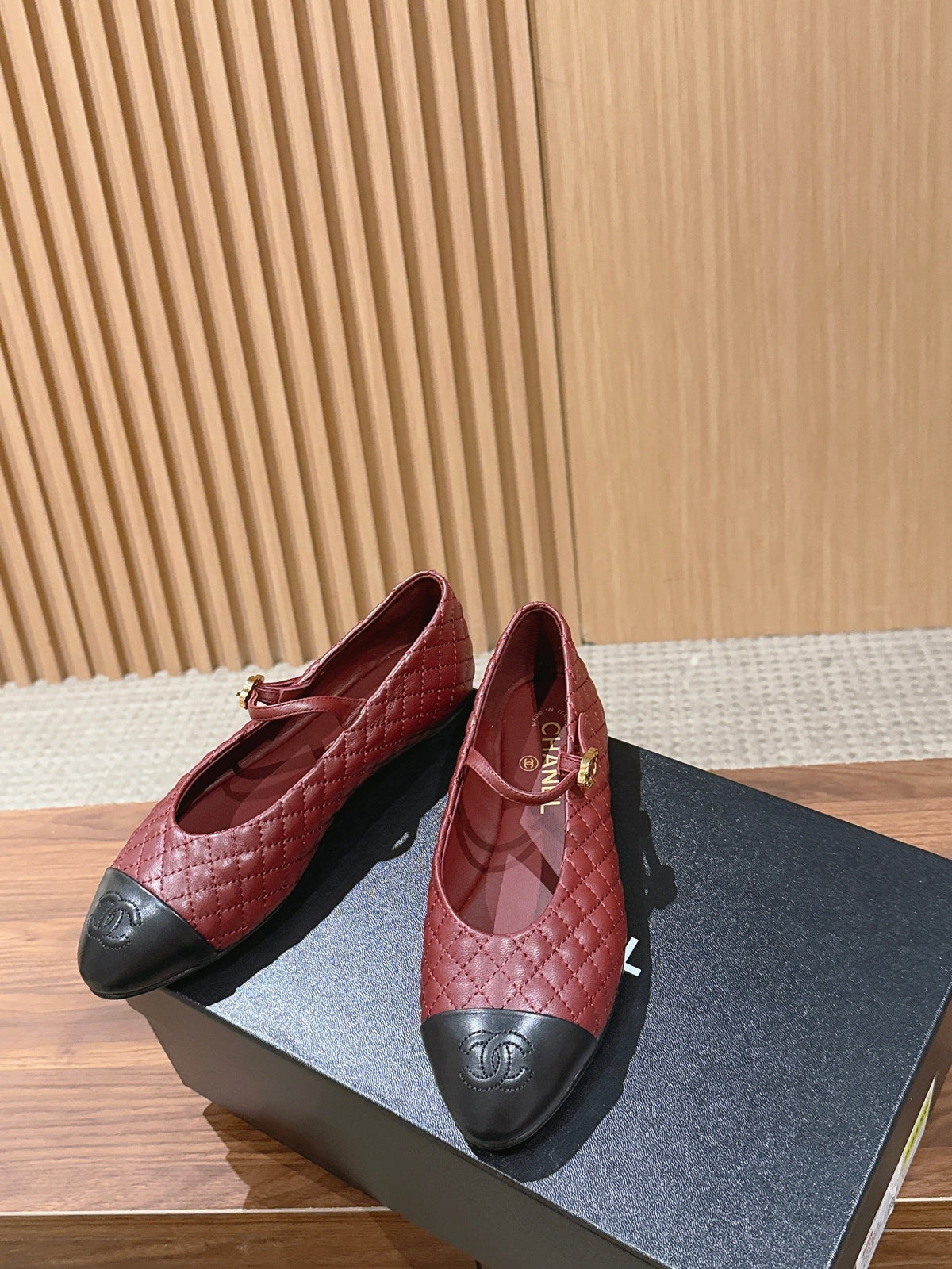 CC 26SS Quilted Mary Jane Burgundy in Calfskin 692538