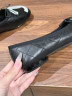 Chanel   Cambon Ballet Flats Black White in Lambskin 692528