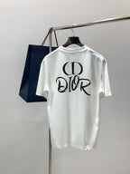 Dior Crew Neck Short-sleeved T-shirt White in Cotton 232887