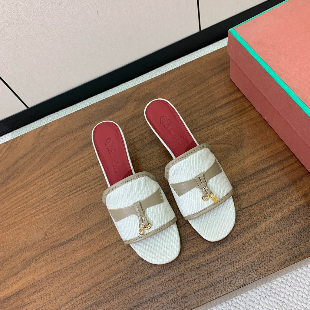 LP Color-blocked Sandals 50 Off-white Taupe in Canvas 703250