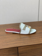LP Color-blocked Sandals Off-white Taupe in Canvas 703246