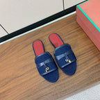 LP Color-blocked Sandals Blue in Canvas 703244