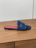 LP Color-blocked Sandals Blue in Canvas 703244
