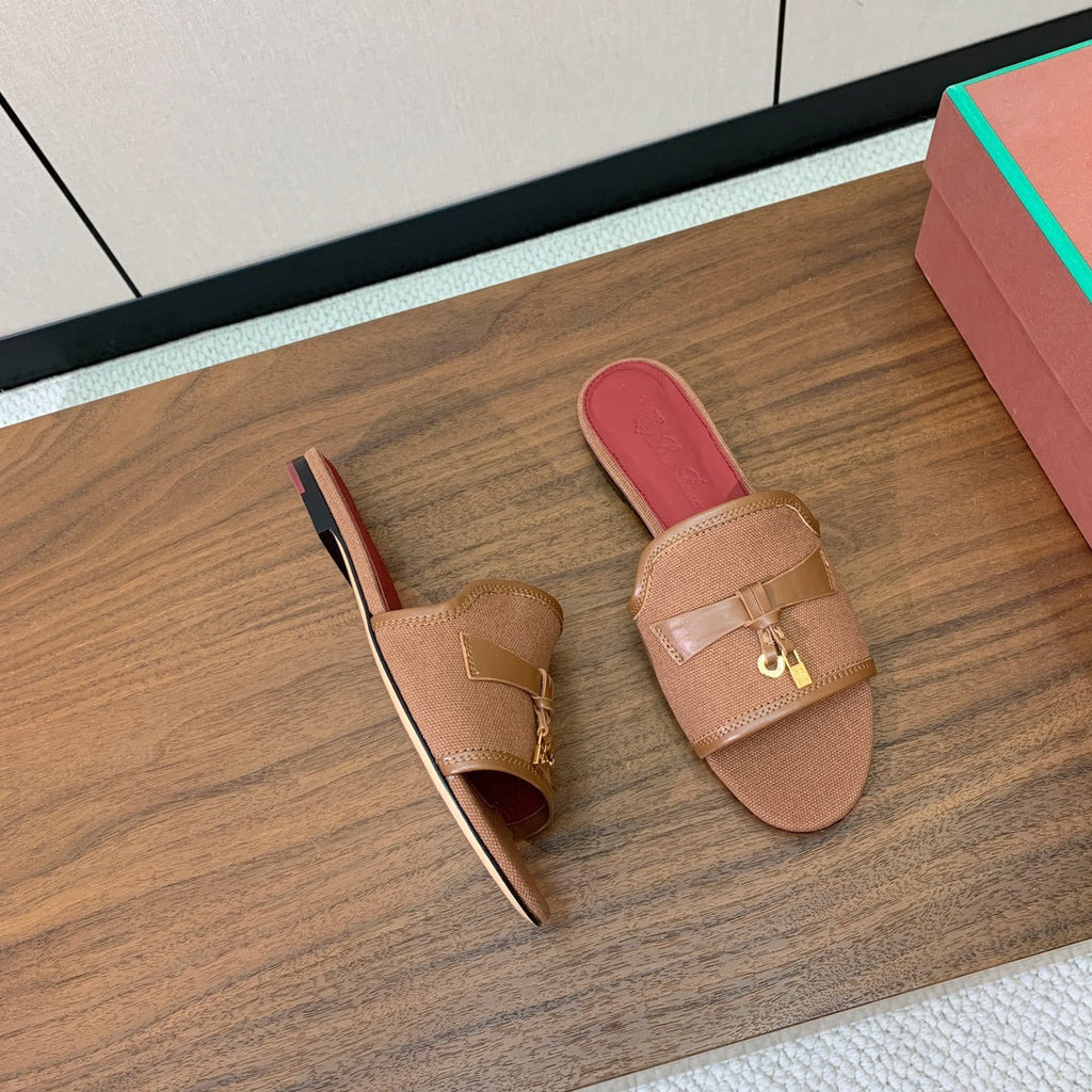 LP Color-blocked Sandals Brown in Canvas 703243