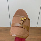 LP Color-blocked Sandals Brown in Canvas 703243