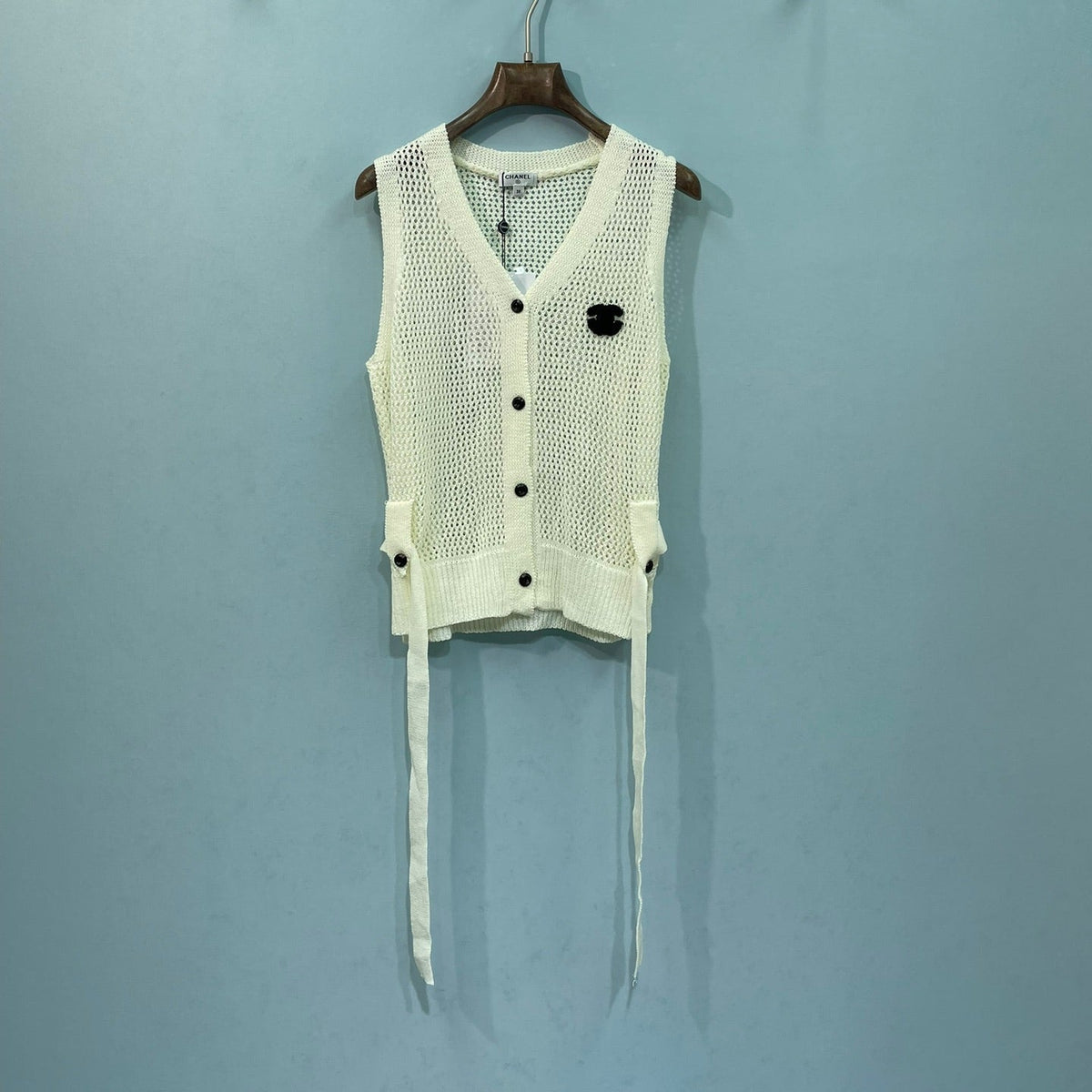 Chanel Vest White in Nitrile Cotton 262287