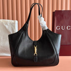 Gucci 26 Mercato Tote Bag 35cm Black Gold in Cowhide 284992