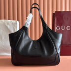 Gucci 26 Mercato Tote Bag 35cm Black Gold in Cowhide 284992