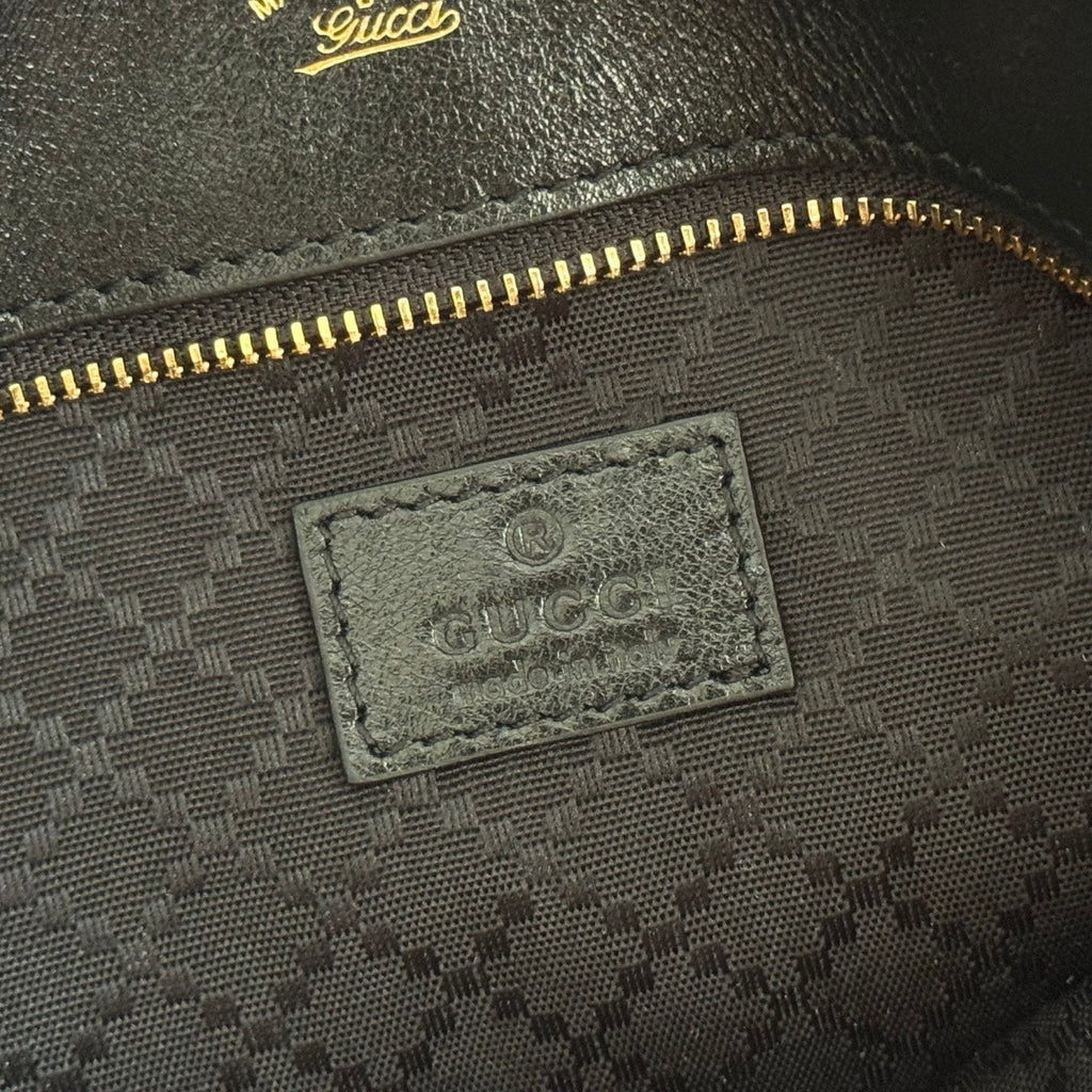 Gucci 26 Mercato Tote Bag 35cm Black Gold in Cowhide 284992
