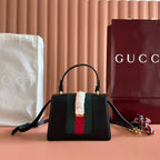 Gucci Sylvie Mini Bag 20 Black Gold  in Cowhide 285223