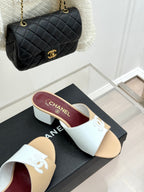 CC 26S Double C Patchwork Sandal 50 Beige White in Cowhide 706375