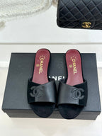 CC 26S Double C Patchwork Sandal Black Gray in Deerskin Cowhide 706372