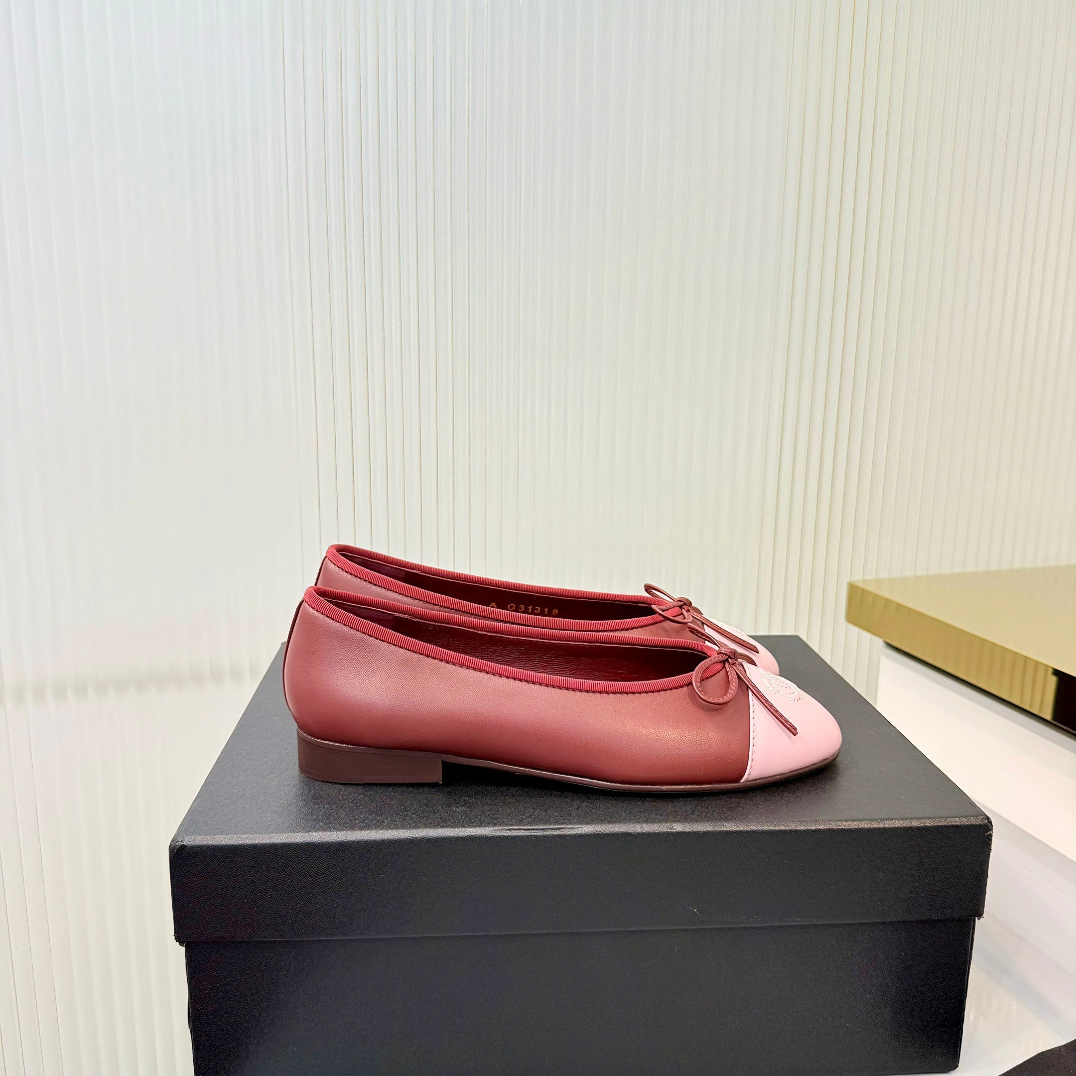 Chanel 2026 Ballet Flat Red Pink Lambskin 714035