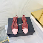 CC 26 Slingback Flat Red Pink Lambskin 714025