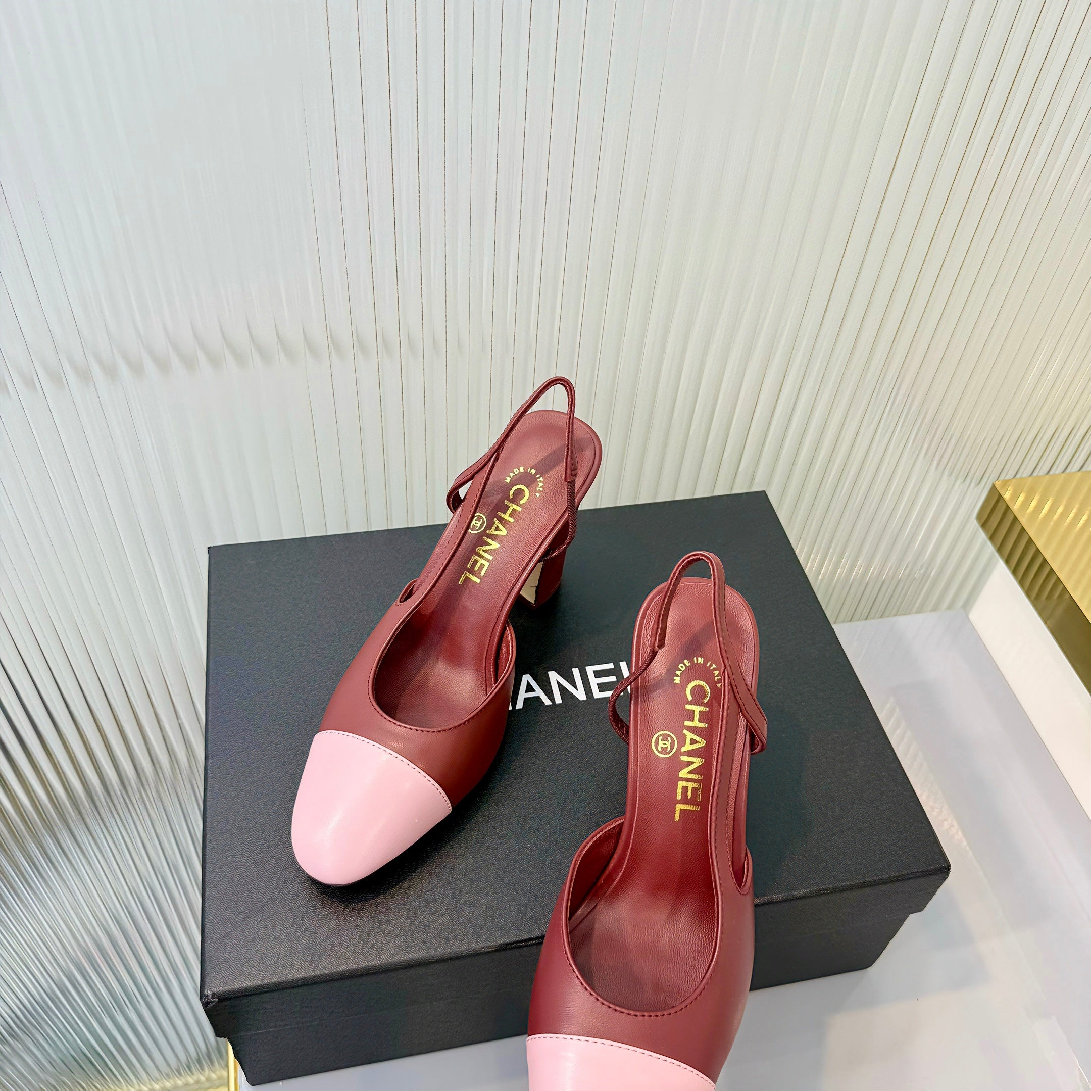 CC 26 Slingback High Heel 9cm Red Pink Lambskin 714017