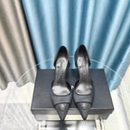 Chanel 26ss Retro Hollow-Out Pointed-Toe 70   Black in Calfskin 712470