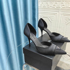 Chanel 26ss Retro Hollow-Out Pointed-Toe 70   Black in Calfskin 712470