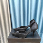 Chanel 26ss Retro Hollow-Out Pointed-Toe 70   Black in Calfskin 712470