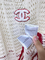 Chanel Vest Beige Red in Nitrile Cotton 278196