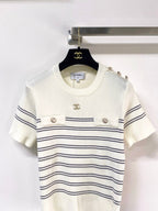 Chanel Short-Sleeve T-Shirt White in Wool 287135