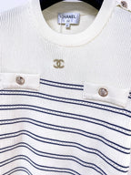 Chanel Short-Sleeve T-Shirt White in Wool 287135