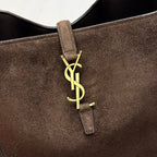 YSL Le 5 À 7 Bucket Bag 26cm Brown in Suede 285618
