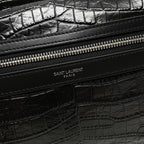 YSL City Backpack 38 Black in Crocodile-patterned Cowhide 285765