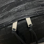 YSL City Backpack 38 Black in Crocodile-patterned Cowhide 285765