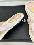 Chanel 26C Camellia Rope-Soled Flip-Flops Light Pink in Sheepskin 717714